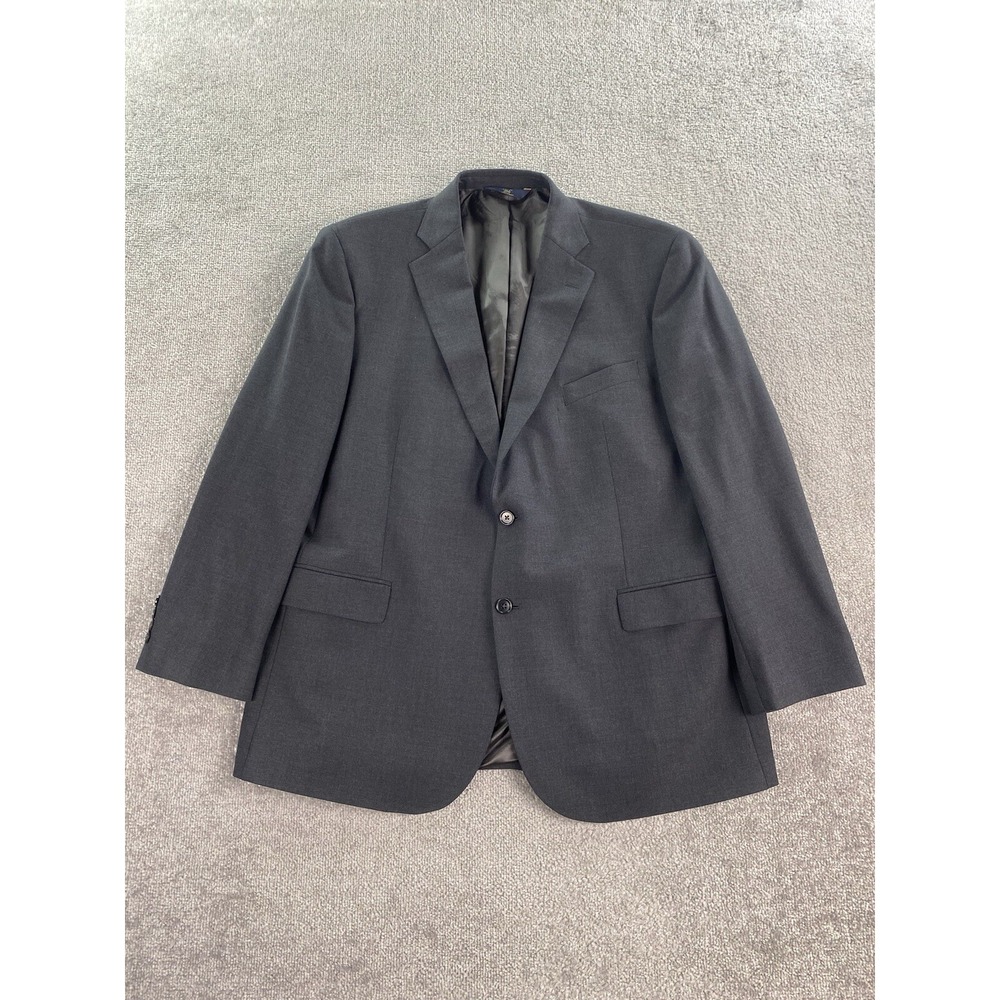 Brooks Brothers Suit Jacket 48 R Gray Wool Solid 346 Stretch Designer Luxury